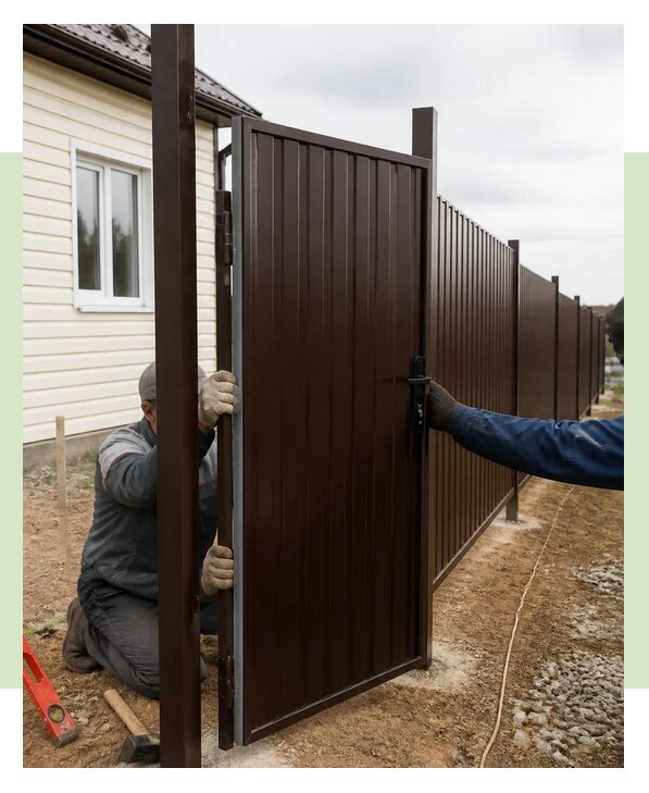 Установка забора с калиткой под ключ для участка в Апшеронске